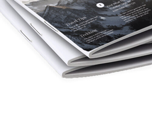 Saddle stitched brochure – close up detail