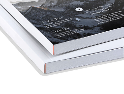Perfect bound brochure – close up detail