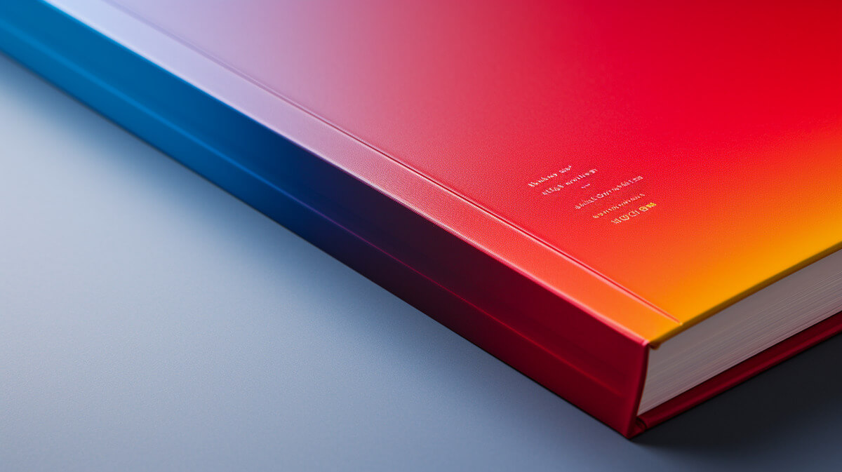Close-up of a professionally printed perfect bound brochure