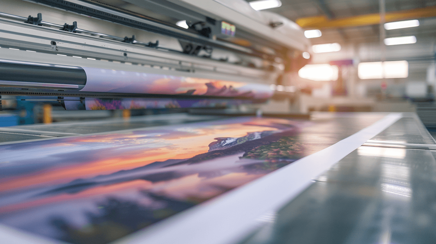 Large and wide panorama print on magazine paper