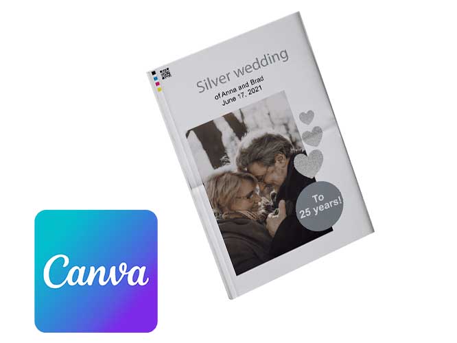 Design a silver wedding anniversary newspaper online with Canva