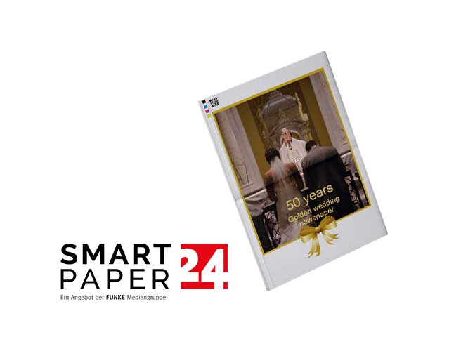 Create a 50th wedding anniversary newspaper with the Smartpaper24 online designer