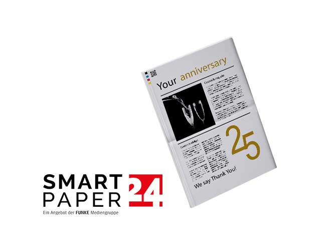 Print your anniversary newspaper with the SP24 online designer