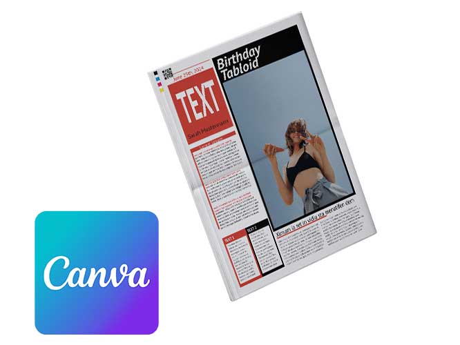 Design a birthday newspaper online with Canva