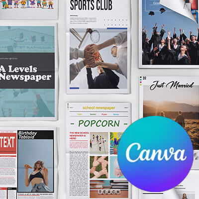 Create newspaper online with canva templates