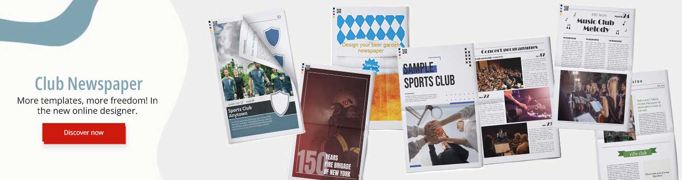 Online software with club newspaper templates