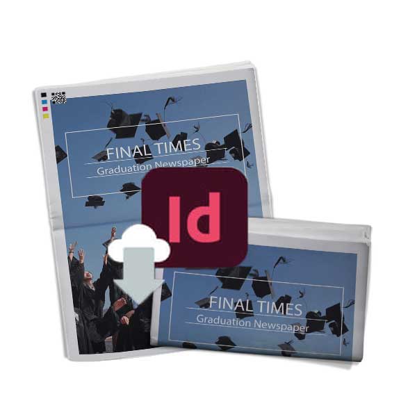 Graduation newspaper template InDesign download