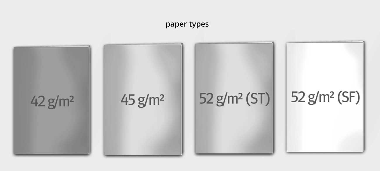 Choose from many different paper types