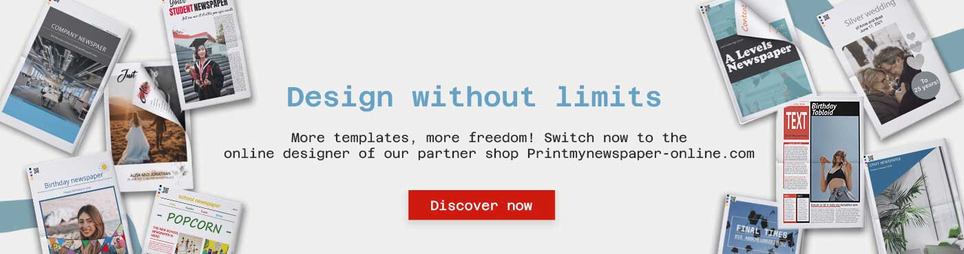Discover more newspaper templates in our online designer