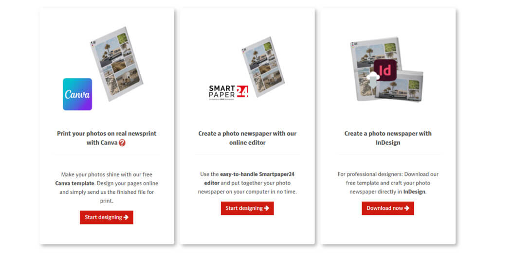 Select a newspaper template in Canva