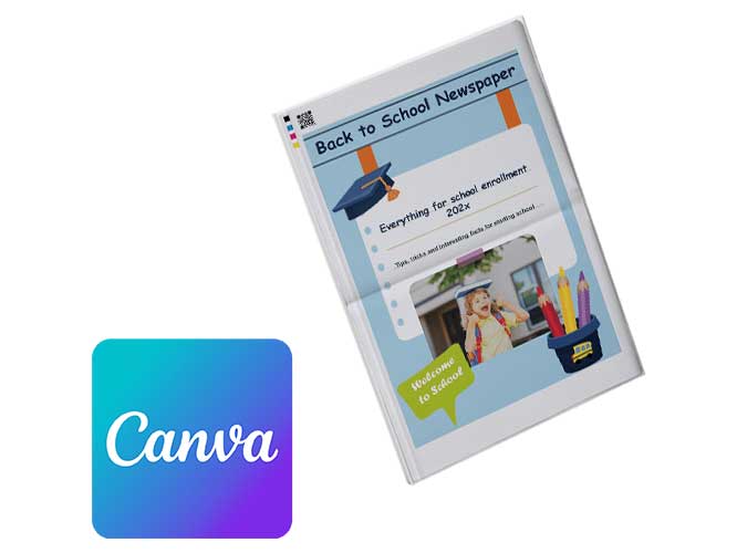 Create a first day of school newspaper with Canva