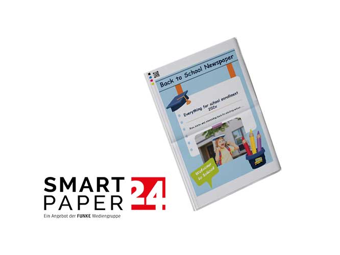 Create a first day of school newspaper with Smartpaper24 editor