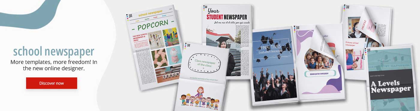 More templates for school newspapers and yearbooks in the new online designer
