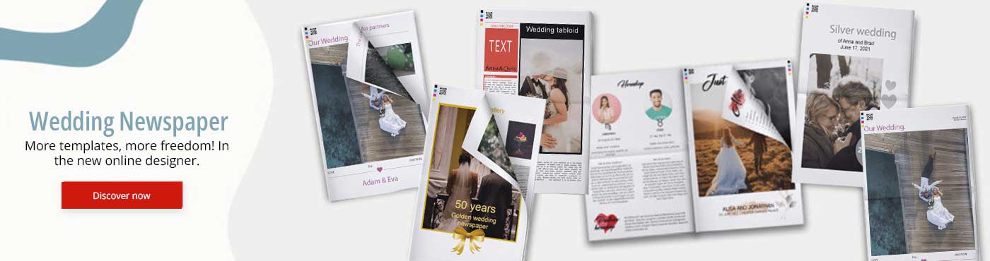 More wedding newspaper templates in the new online designer